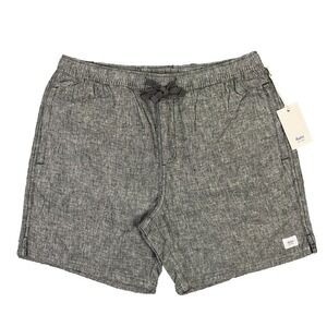 Katin Isaiah Local Short Mens Large Blue Chambray Cotton Linen Blend Beach NWT